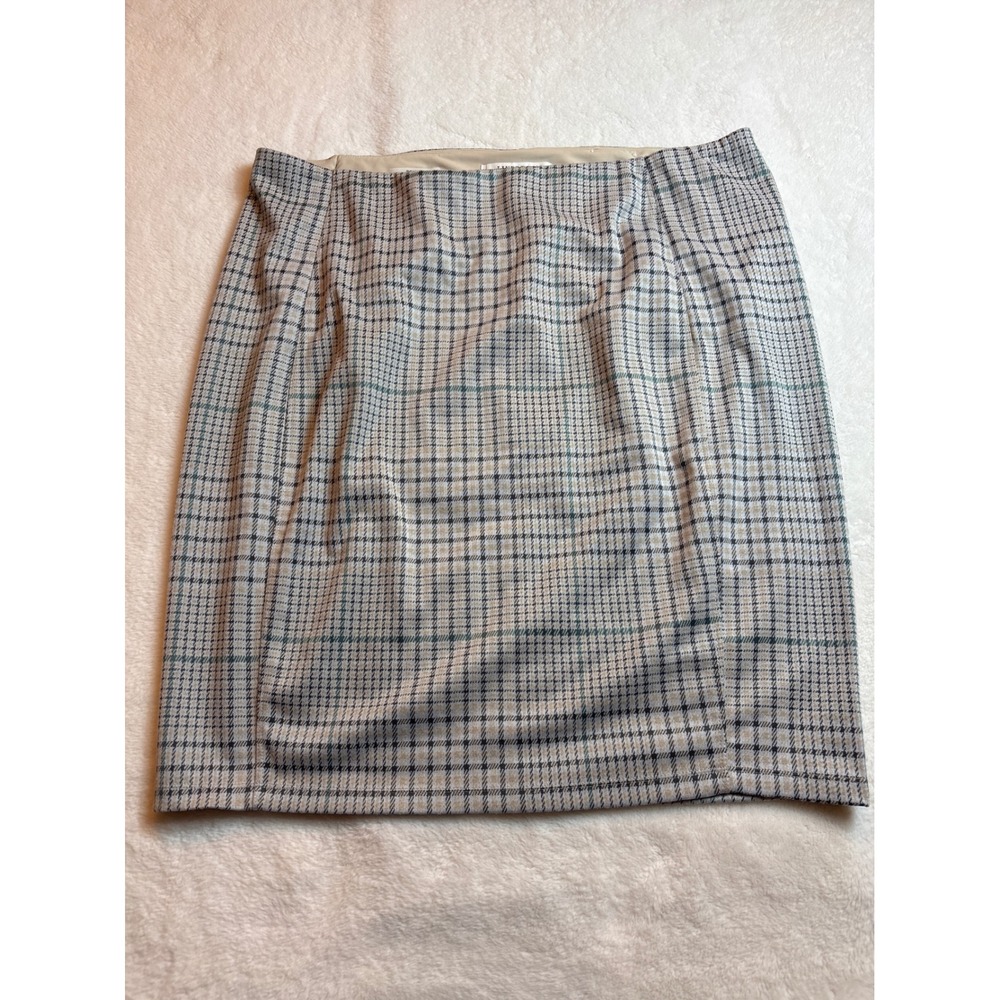 Liverpool Los Angeles Reese Hi-Rise Plaid Pencil Skirt Tan Black Green 20W